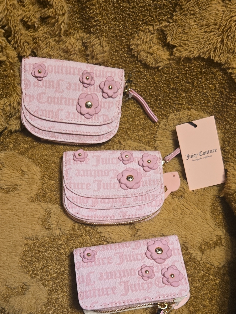 BUNDLE 4 Juicy Couture Pink Floral Card Holder Trio
